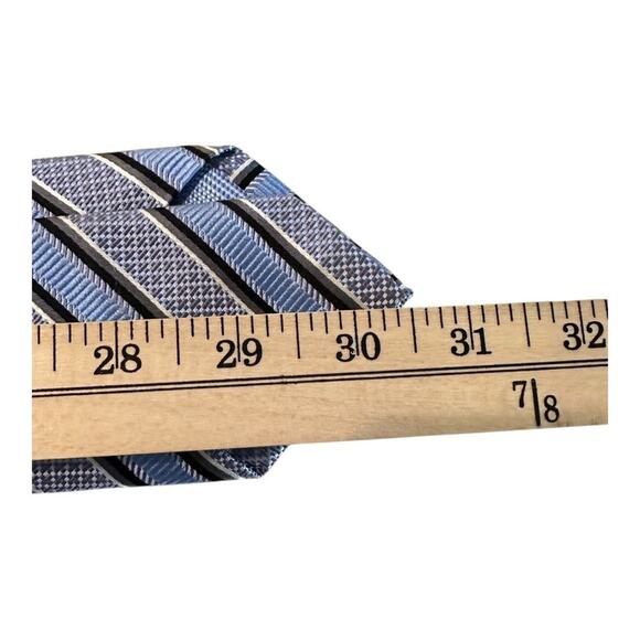 JZ Richard's Men's Blue Striped Silk Repp Tie Long Made in the United States - Picture 5 of 7